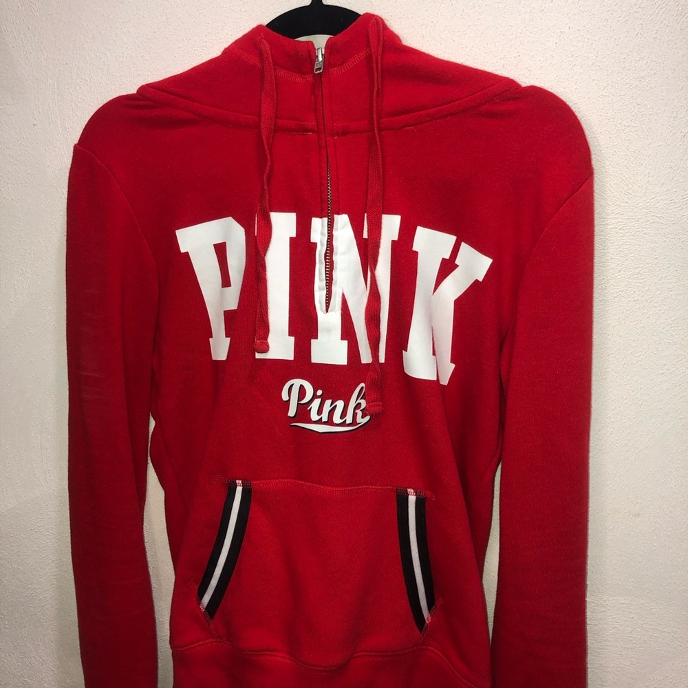 Red PINK Victoria secret hoodie
